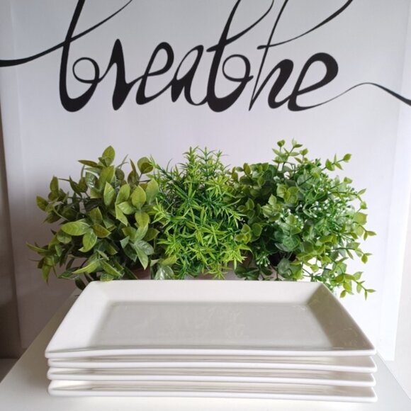 Krockery Porcelain White Rectangular Serving Plates | Set of 4 - Picture 5 of 6